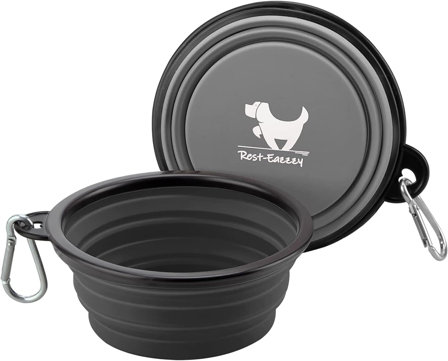 Collapsible Travel Dog Bowls (2-Pack) – BPA-Free Foldable Silicone Pet Food & Water Bowls with Carabiners