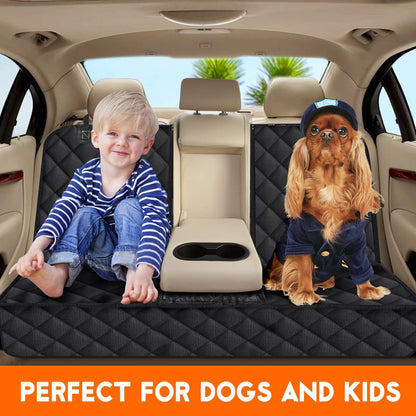 Waterproof Dog Car Seat Cover – Non-Slip Back Seat Protector for Cars, SUVs & Trucks (53" × 47", Black)
