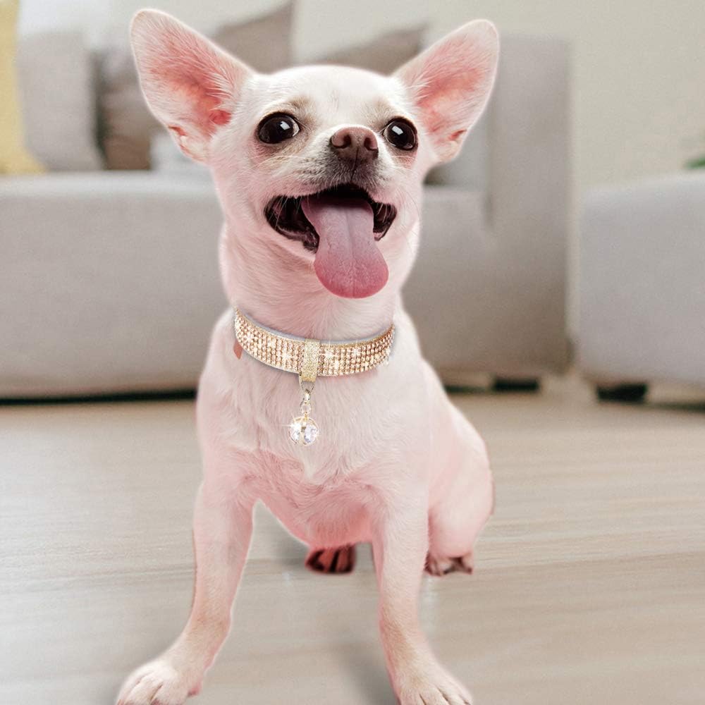 Luxury Rhinestone Pet Collar – Premium PU Leather Adjustable Dog & Cat Collar with Crystal Pendant
