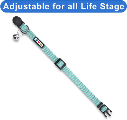 Reflective Breakaway Cat Collar – Adjustable Safety Collar with Removable Bell