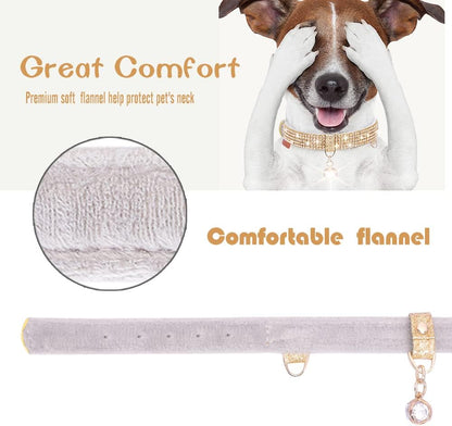 Luxury Rhinestone Pet Collar – Premium PU Leather Adjustable Dog & Cat Collar with Crystal Pendant