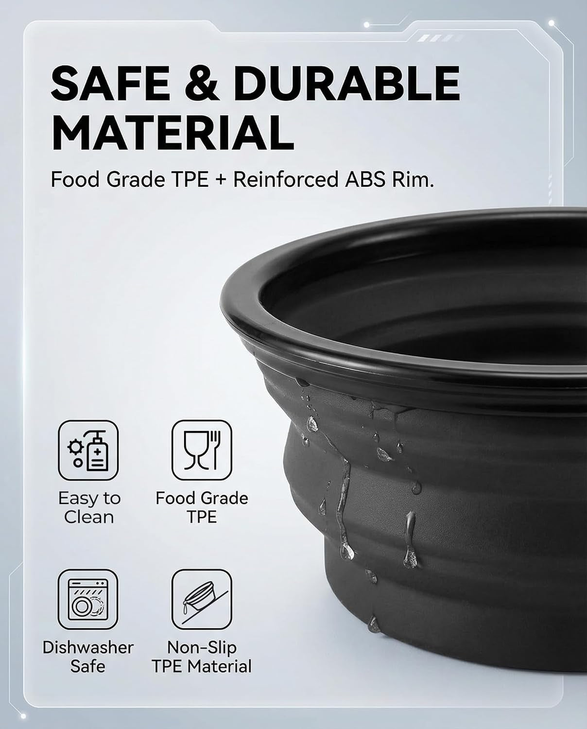 Collapsible Travel Dog Bowls (2-Pack) – BPA-Free Foldable Silicone Pet Food & Water Bowls with Carabiners