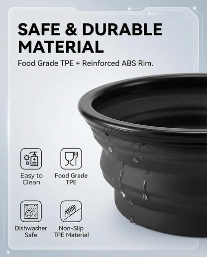 Collapsible Travel Dog Bowls (2-Pack) – BPA-Free Foldable Silicone Pet Food & Water Bowls with Carabiners