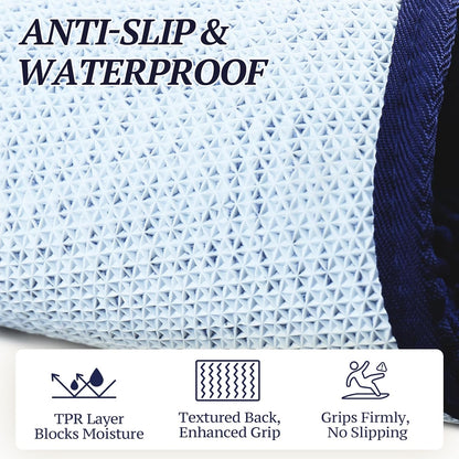 Ultra-Absorbent Dog Door Mat – Washable Chenille Mud Rug with Waterproof Non-Slip Backing (31" × 20", Navy Blue)