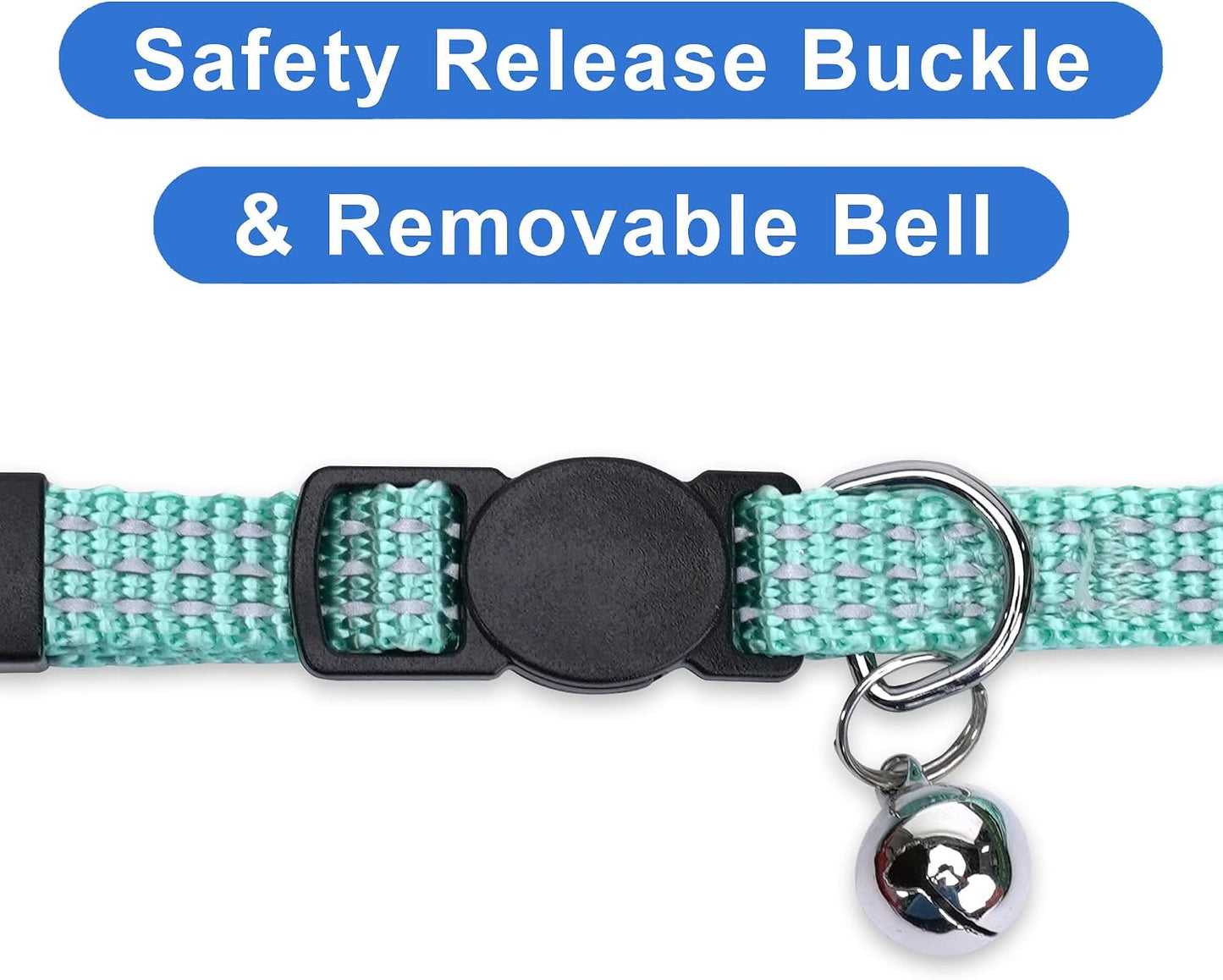 Reflective Breakaway Cat Collar – Adjustable Safety Collar with Removable Bell