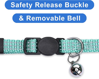 Reflective Breakaway Cat Collar – Adjustable Safety Collar with Removable Bell