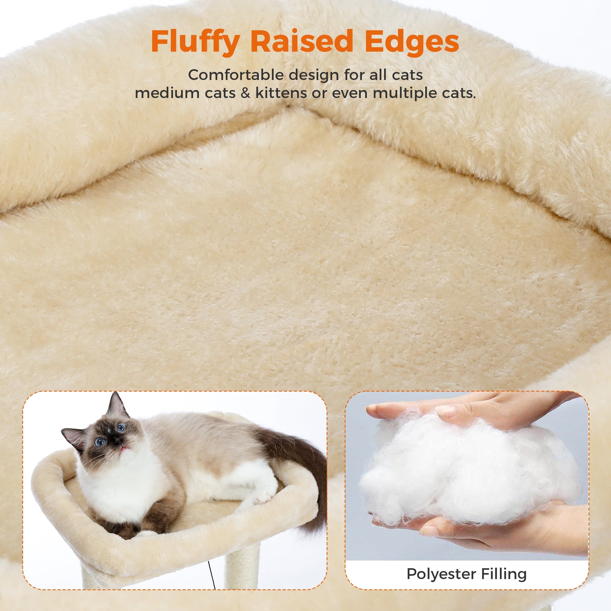 27" Plush Cat Tree with Cozy Condo, Scratching Posts & Top Perch for Medium Cats