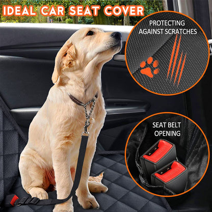 Waterproof Dog Car Seat Cover – Non-Slip Back Seat Protector for Cars, SUVs & Trucks (53" × 47", Black)