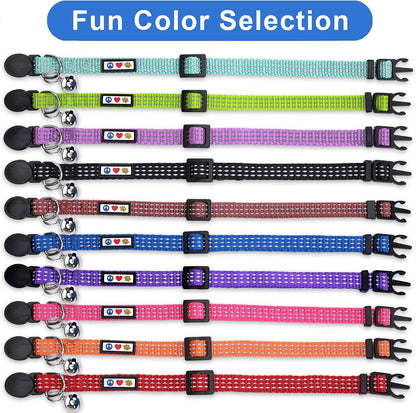 Reflective Breakaway Cat Collar – Adjustable Safety Collar with Removable Bell
