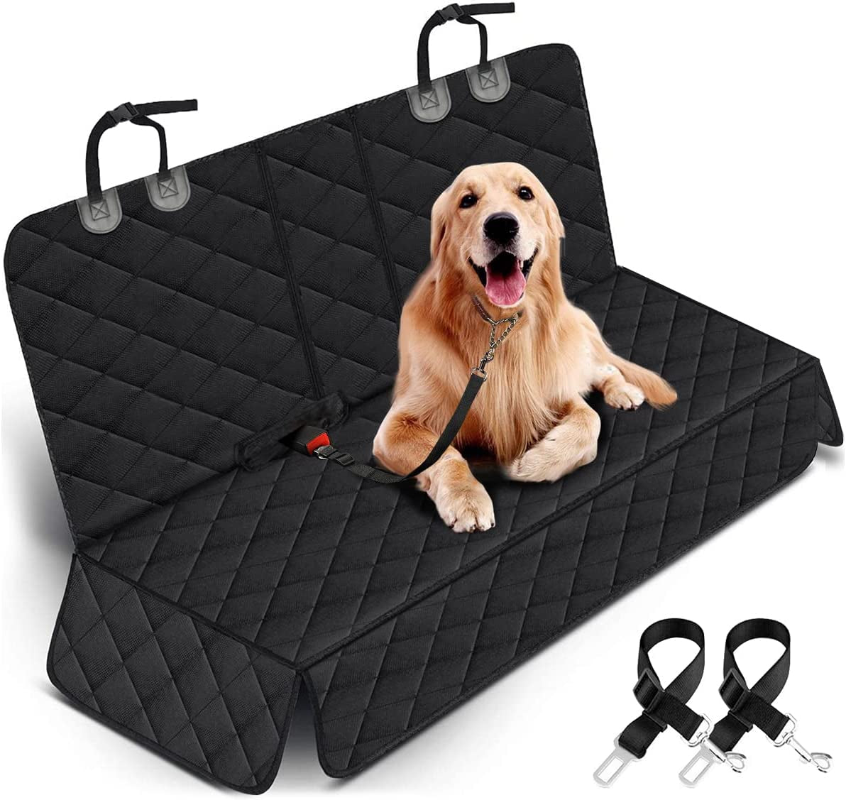 Waterproof Dog Car Seat Cover – Non-Slip Back Seat Protector for Cars, SUVs & Trucks (53" × 47", Black)