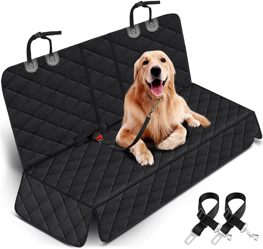 Waterproof Dog Car Seat Cover – Non-Slip Back Seat Protector for Cars, SUVs & Trucks (53" × 47", Black)